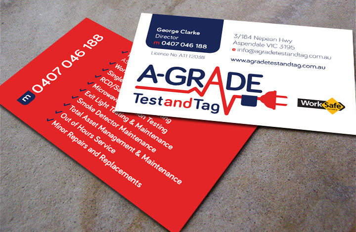 A-Grade Test and Tag Business Cards