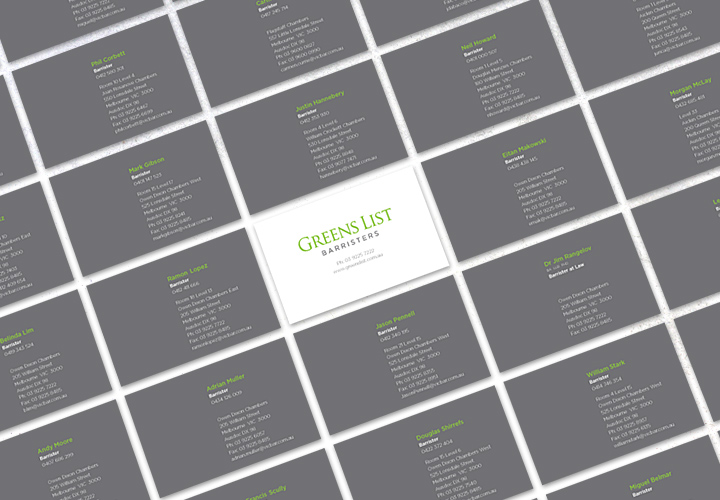 Greens List Business Cards