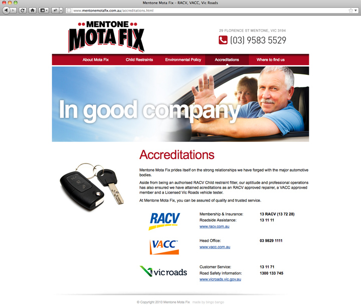 Mentone Motafix Website - Accreditations